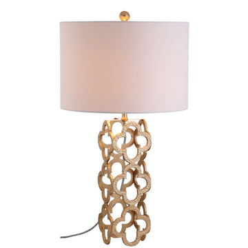 Oliver 26.5" Metal Quatrefoil LED Table Lamp - JONATHAN Y